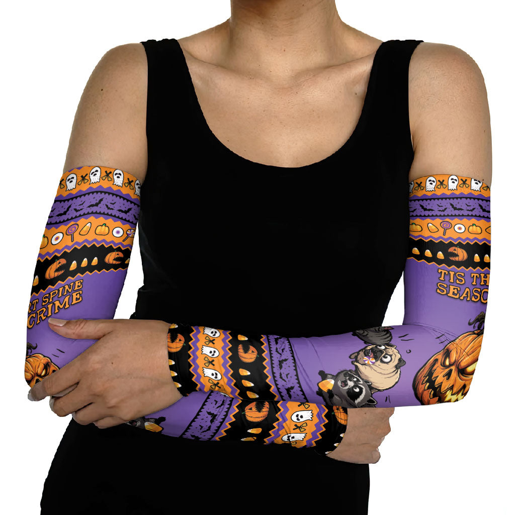 Halloween Animal Funny Arm Sleeves Short Spine Do Crime Spooky Pumpkin Chase