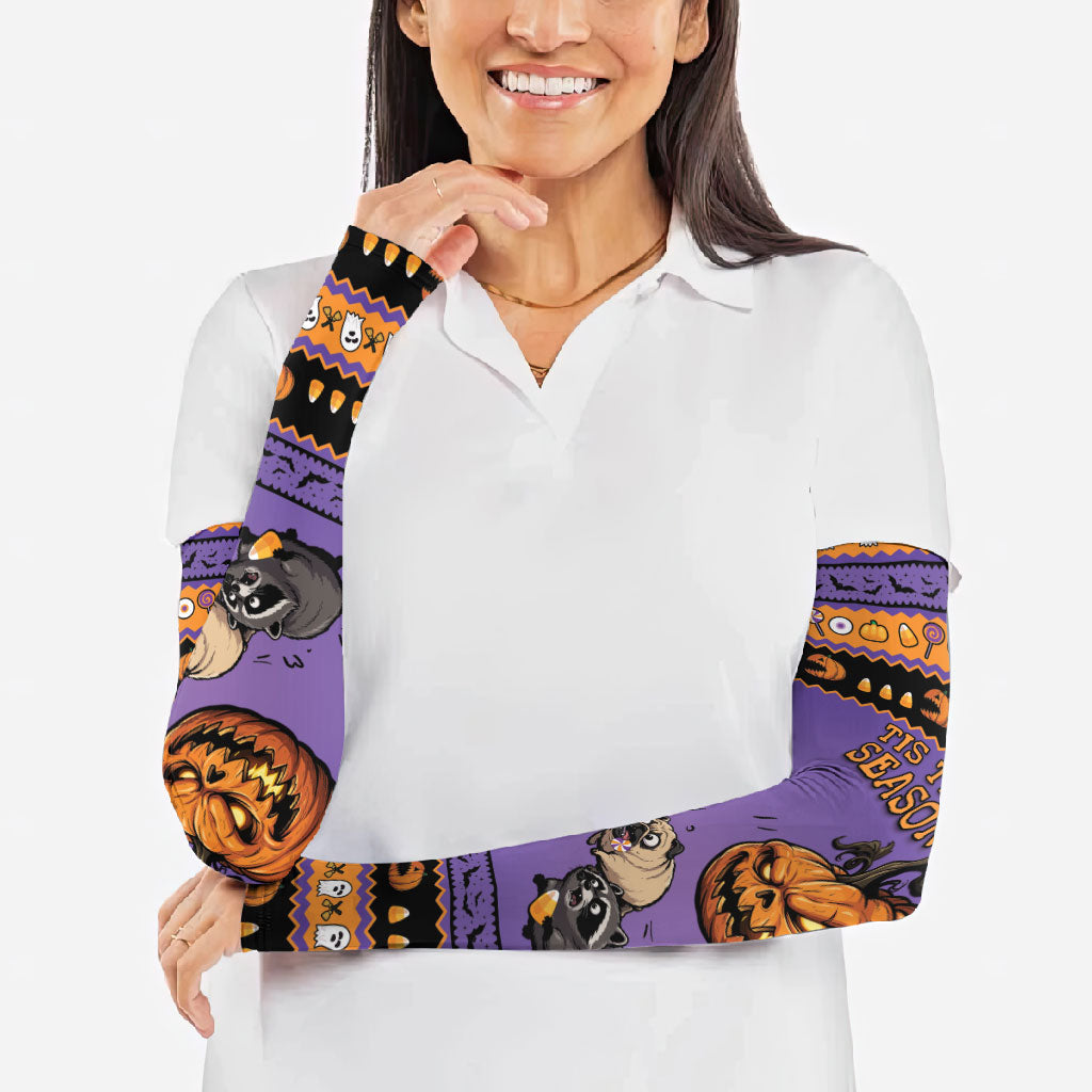 Halloween Animal Funny Arm Sleeves Short Spine Do Crime Spooky Pumpkin Chase