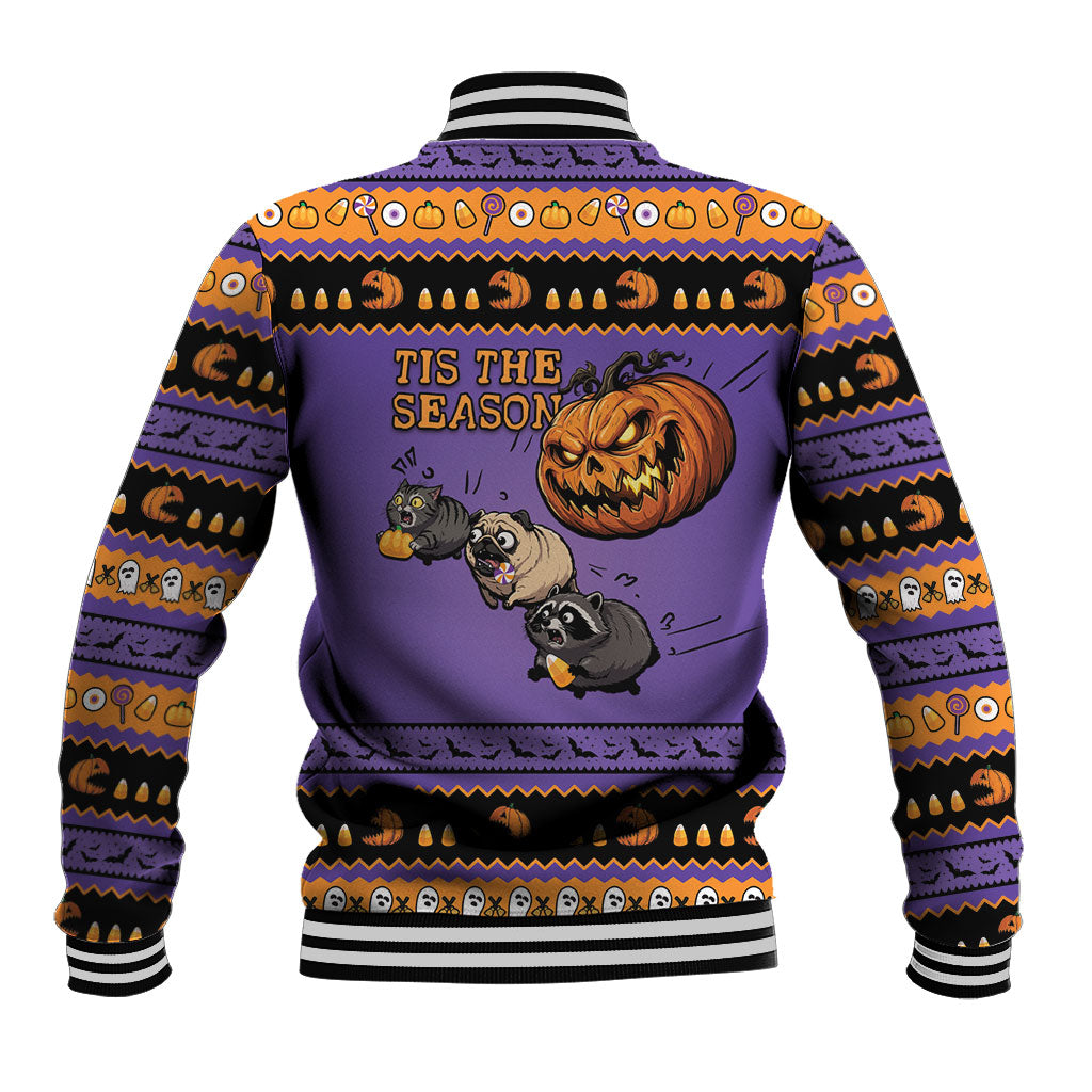 Halloween Animal Funny Baseball Jacket Short Spine Do Crime Spooky Pumpkin Chase
