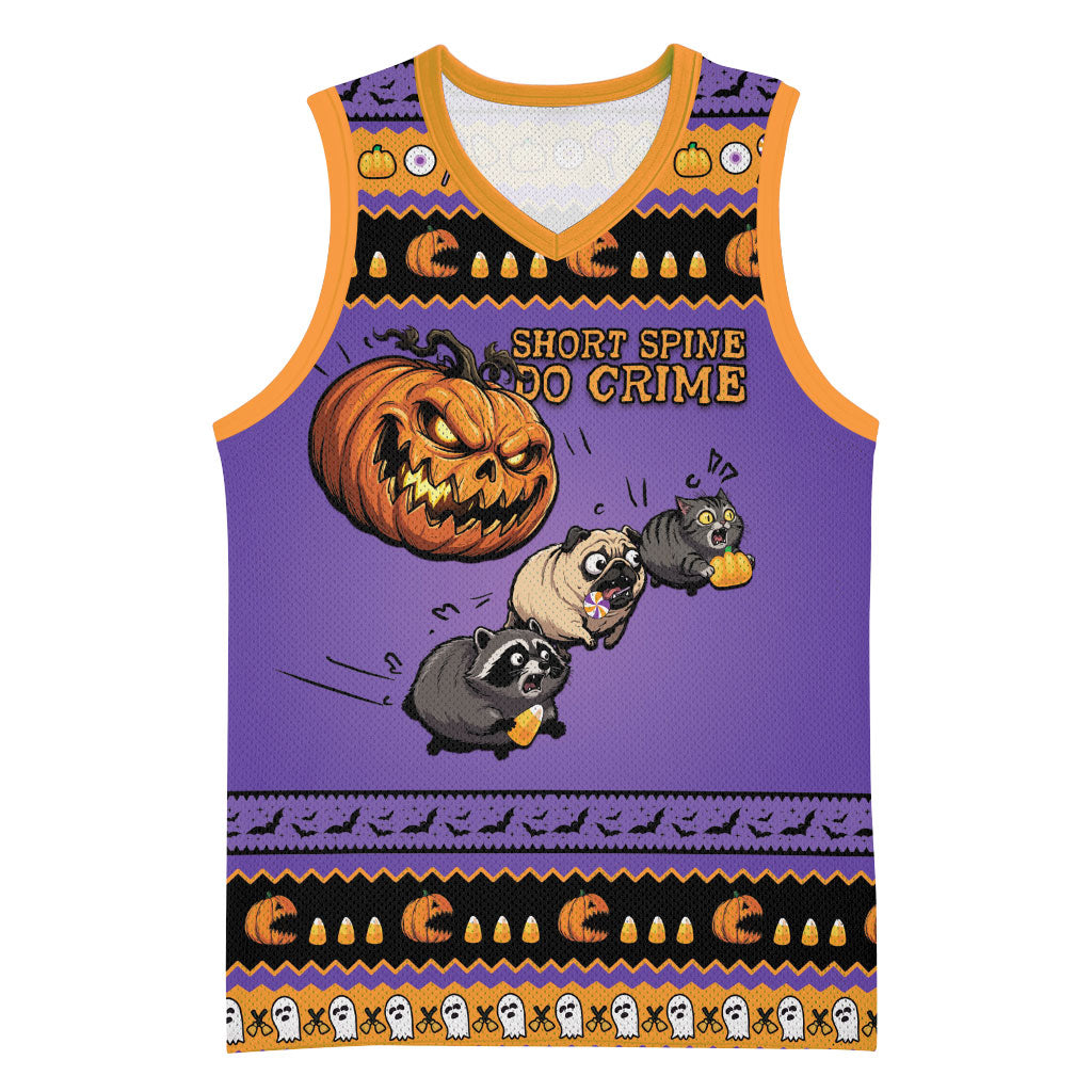 Halloween Animal Funny Basketball Jersey Short Spine Do Crime Spooky Pumpkin Chase
