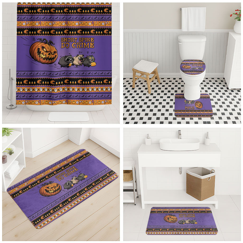 Halloween Animal Funny Bathroom Set Short Spine Do Crime Spooky Pumpkin Chase