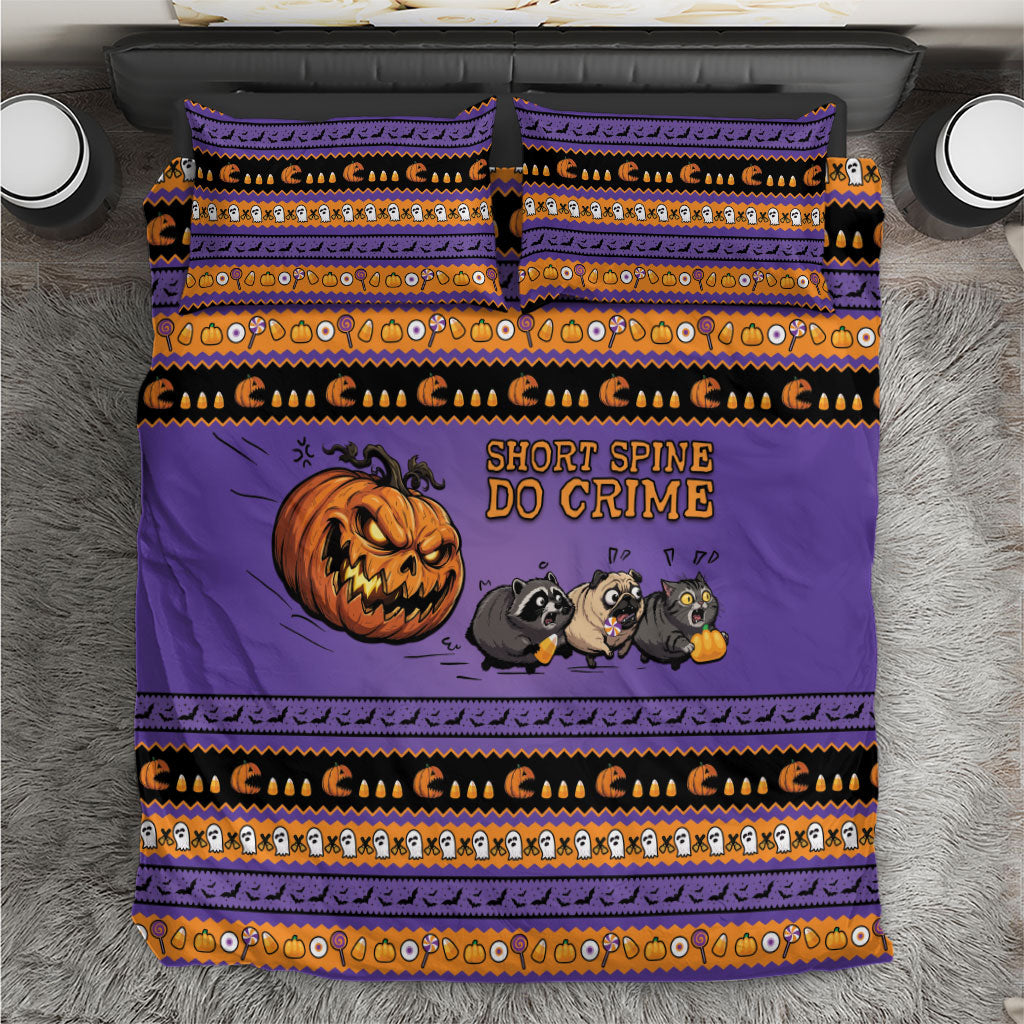 Halloween Animal Funny Bedding Set Short Spine Do Crime Spooky Pumpkin Chase