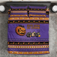Halloween Animal Funny Bedding Set Short Spine Do Crime Spooky Pumpkin Chase