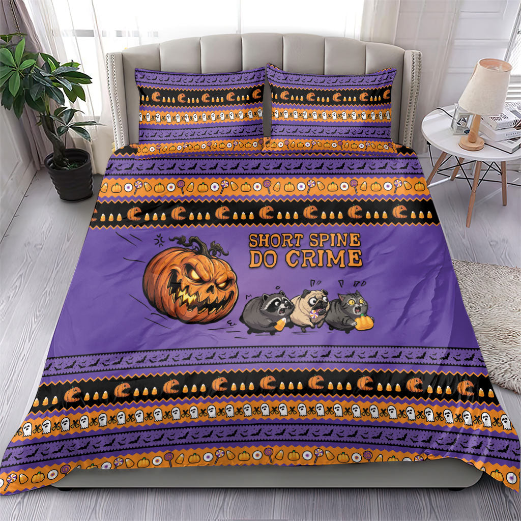 Halloween Animal Funny Bedding Set Short Spine Do Crime Spooky Pumpkin Chase