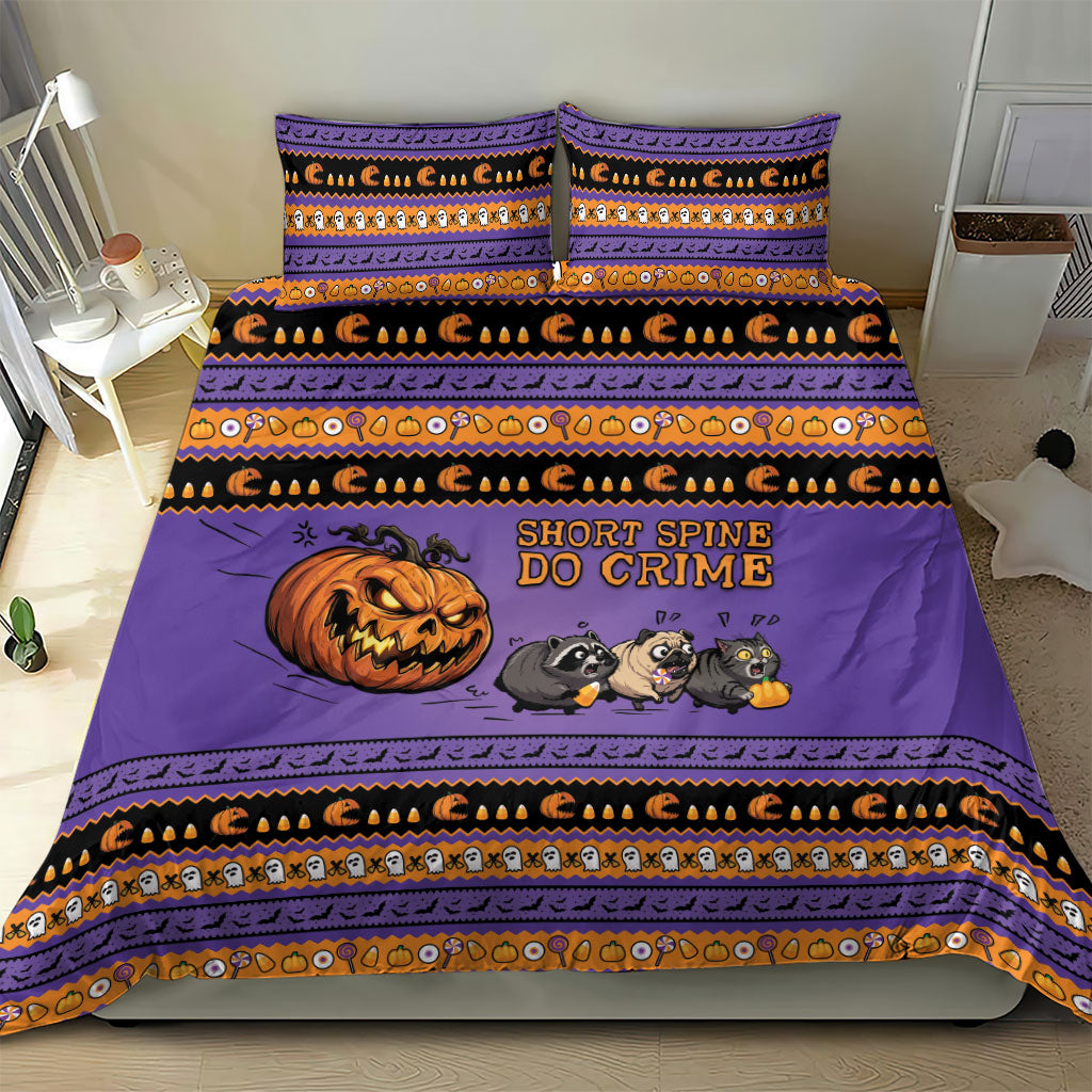 Halloween Animal Funny Bedding Set Short Spine Do Crime Spooky Pumpkin Chase
