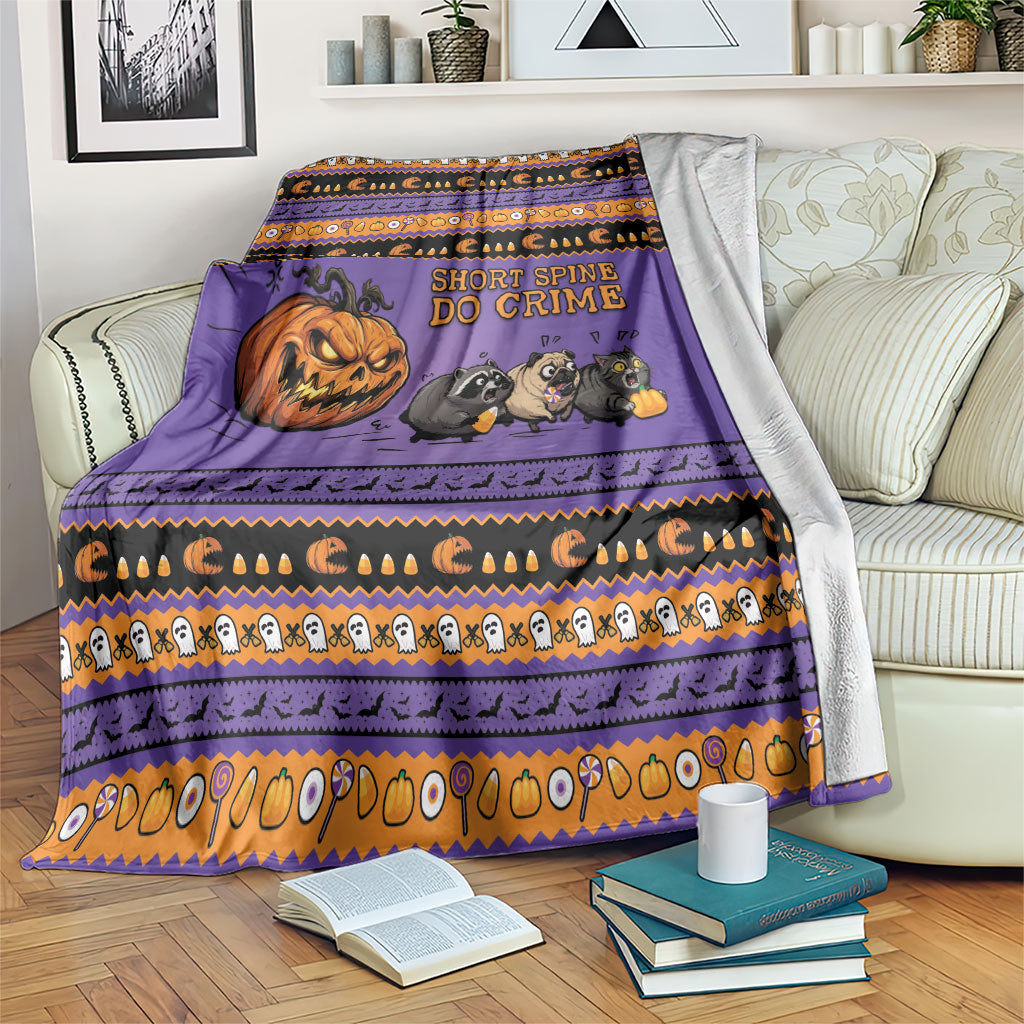 Halloween Animal Funny Blanket Short Spine Do Crime Spooky Pumpkin Chase