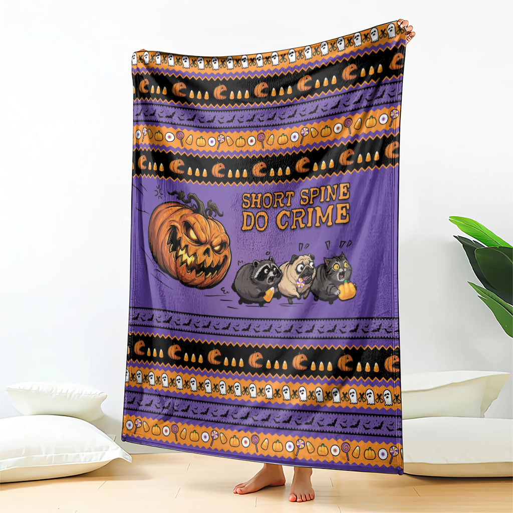 Halloween Animal Funny Blanket Short Spine Do Crime Spooky Pumpkin Chase