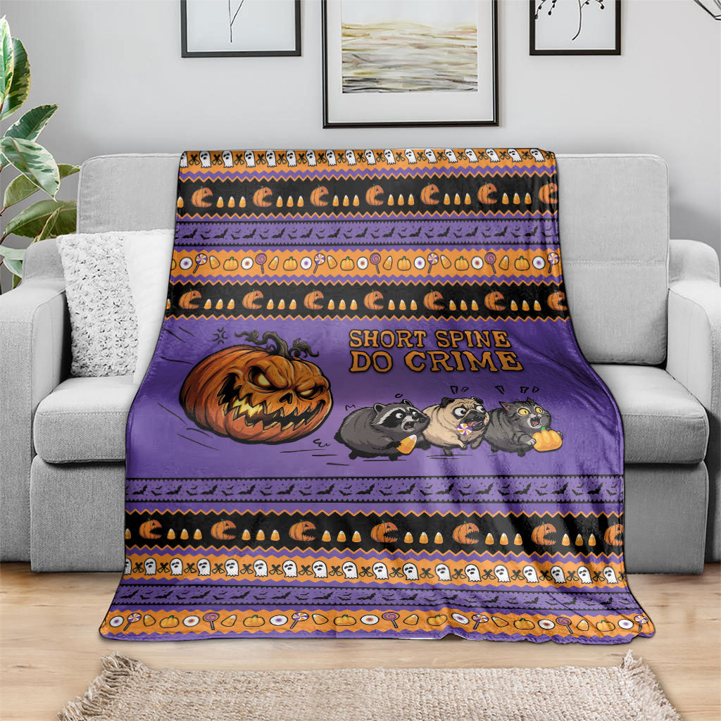 Halloween Animal Funny Blanket Short Spine Do Crime Spooky Pumpkin Chase