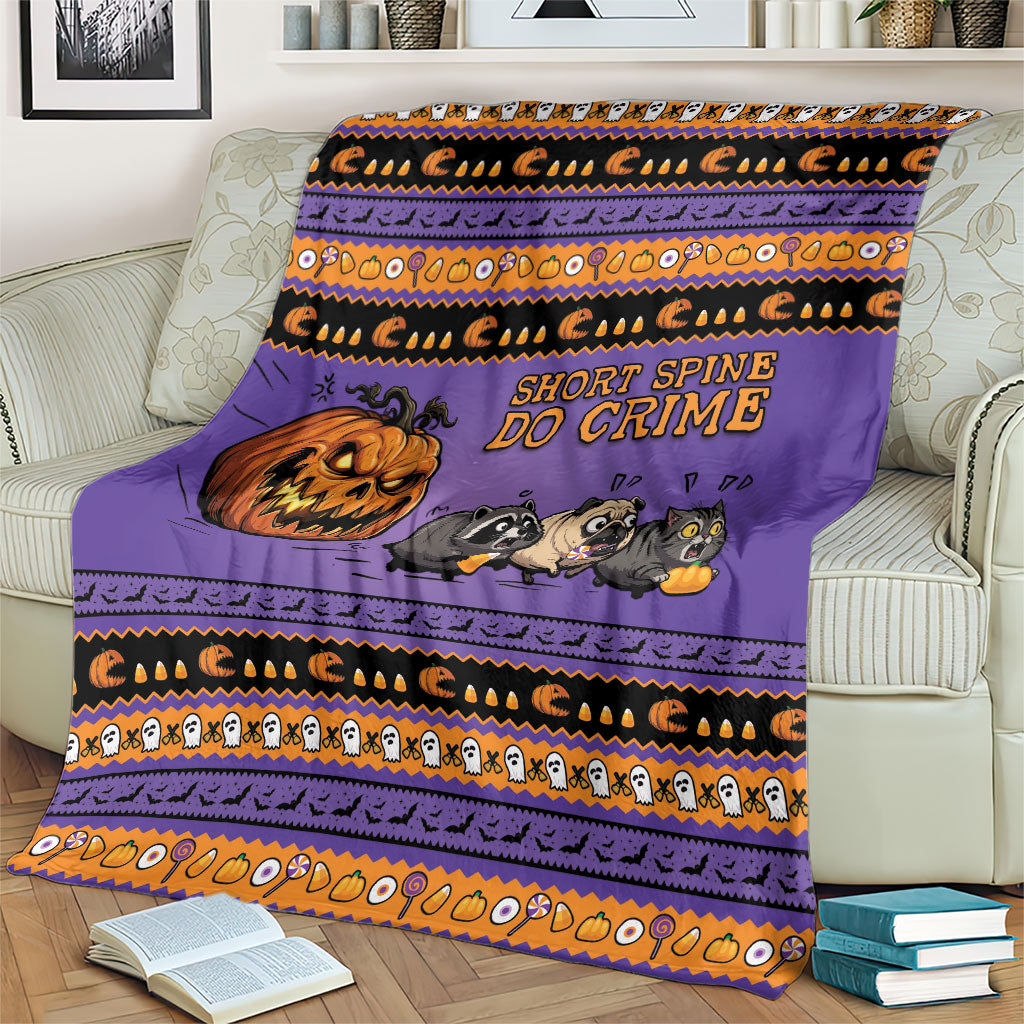 Halloween Animal Funny Blanket Short Spine Do Crime Spooky Pumpkin Chase