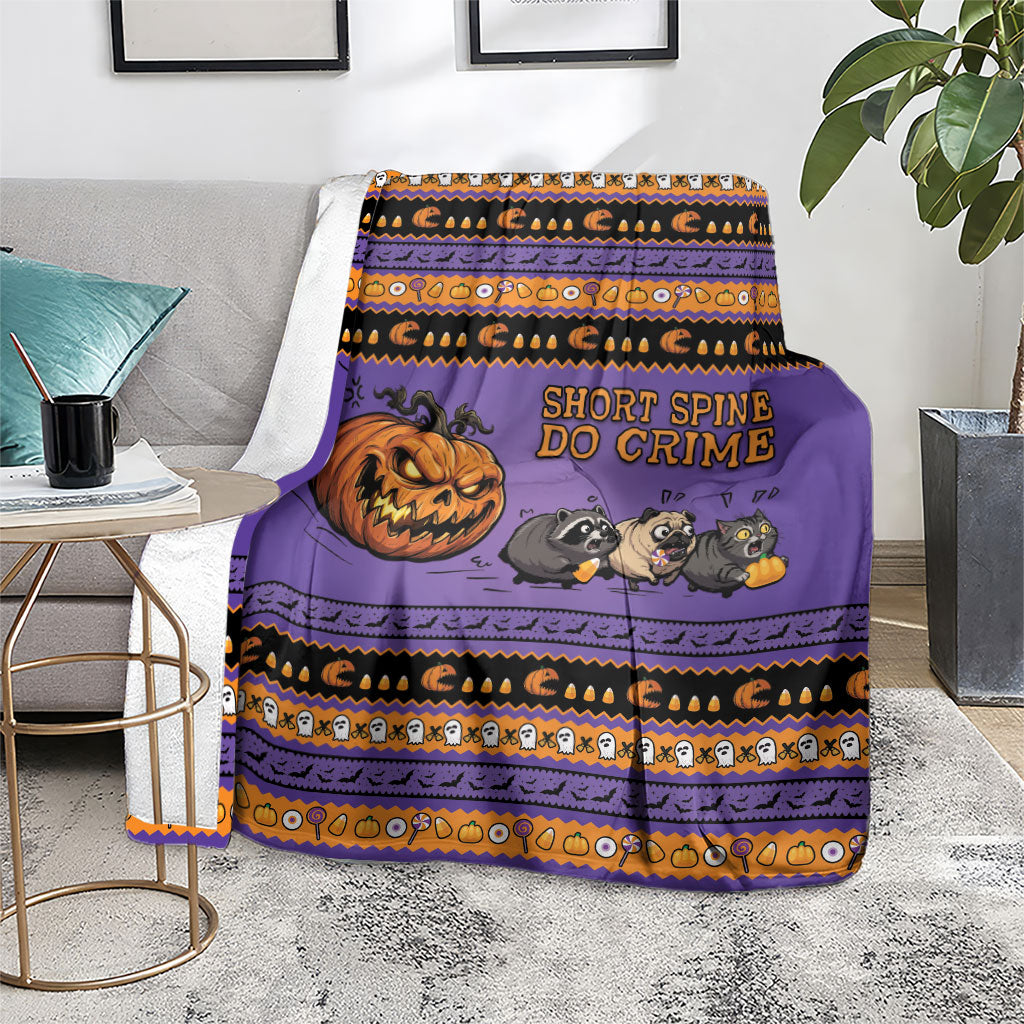 Halloween Animal Funny Blanket Short Spine Do Crime Spooky Pumpkin Chase