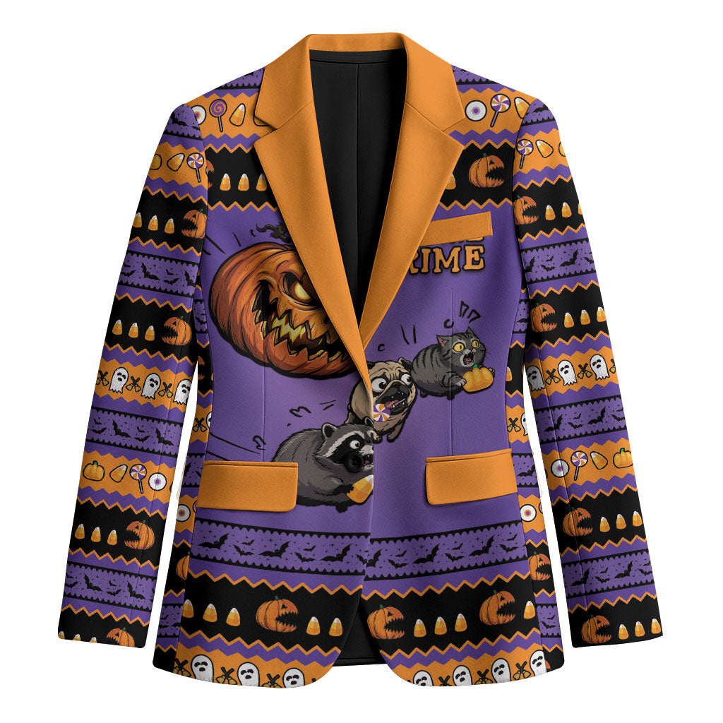Halloween Animal Funny Blazer Short Spine Do Crime Spooky Pumpkin Chase