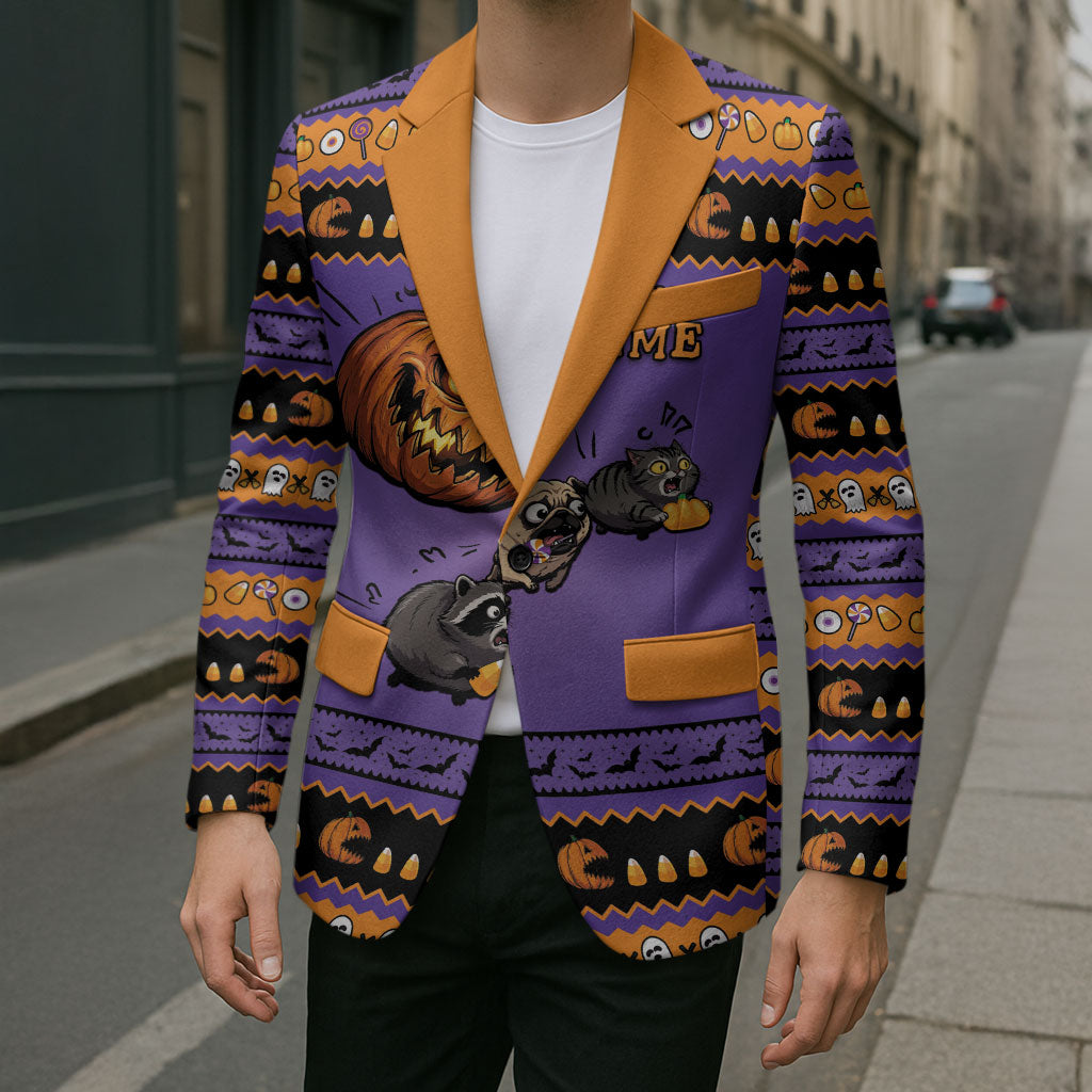 Halloween Animal Funny Blazer Short Spine Do Crime Spooky Pumpkin Chase