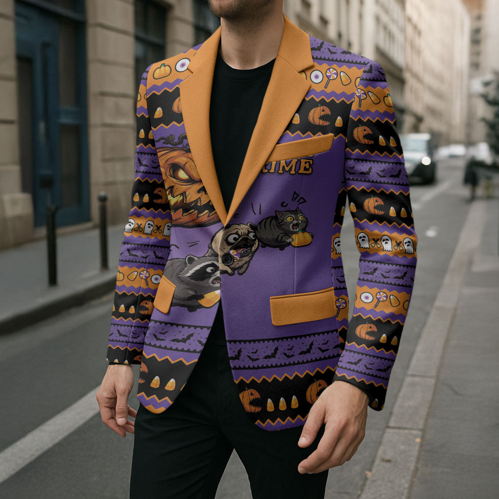 Halloween Animal Funny Blazer Short Spine Do Crime Spooky Pumpkin Chase