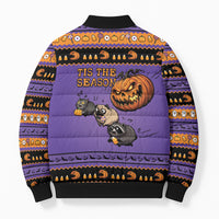 Halloween Animal Funny Bomber Puffer Jacket Short Spine Do Crime Spooky Pumpkin Chase