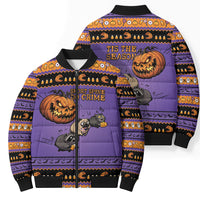Halloween Animal Funny Bomber Puffer Jacket Short Spine Do Crime Spooky Pumpkin Chase
