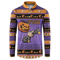 Halloween Animal Funny Button Sweatshirt Short Spine Do Crime Spooky Pumpkin Chase