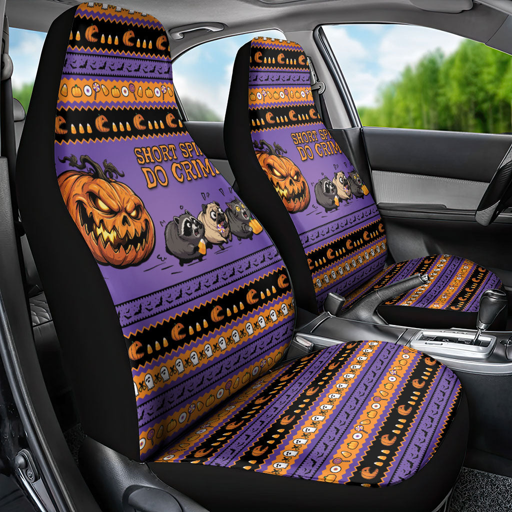 Halloween Animal Funny Car Seat Cover Short Spine Do Crime Spooky Pumpkin Chase