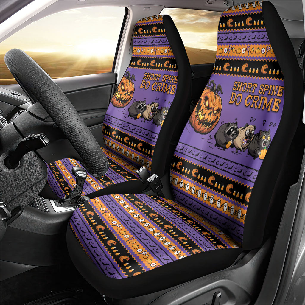 Halloween Animal Funny Car Seat Cover Short Spine Do Crime Spooky Pumpkin Chase
