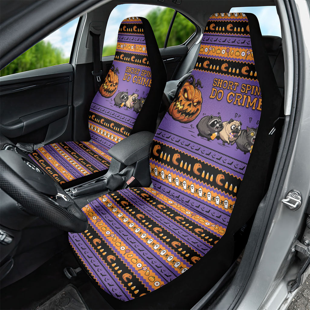 Halloween Animal Funny Car Seat Cover Short Spine Do Crime Spooky Pumpkin Chase