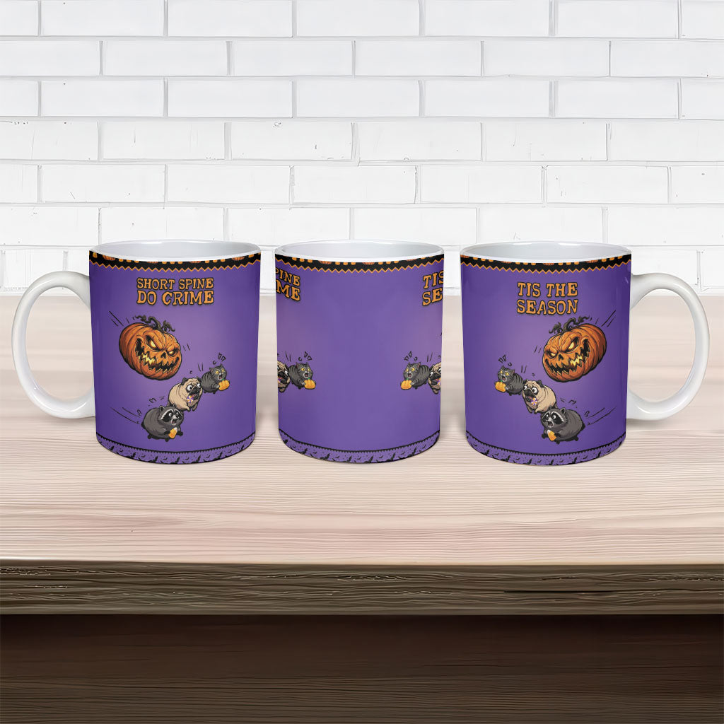 Halloween Animal Funny Ceramic Mug Short Spine Do Crime Spooky Pumpkin Chase