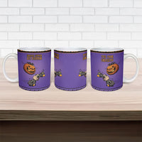 Halloween Animal Funny Ceramic Mug Short Spine Do Crime Spooky Pumpkin Chase