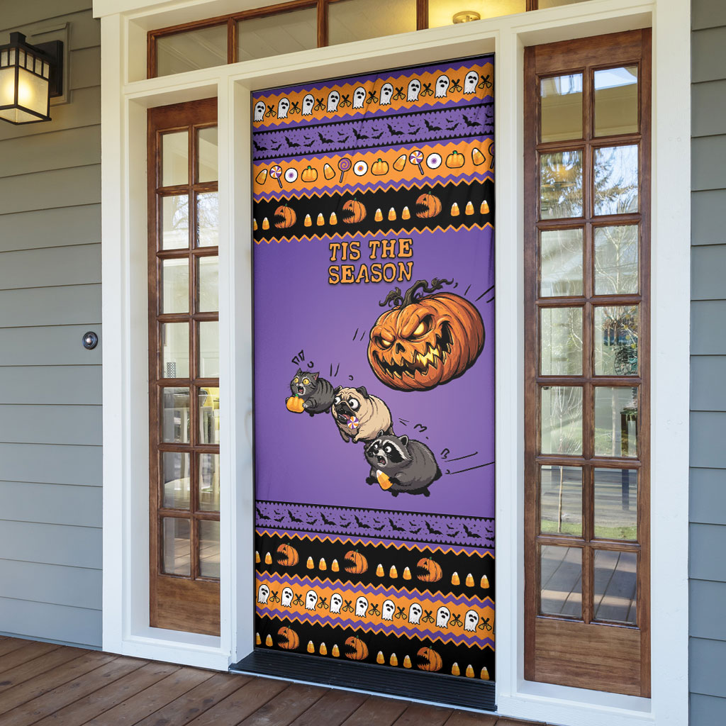Halloween Animal Funny Door Cover Short Spine Do Crime Spooky Pumpkin Chase
