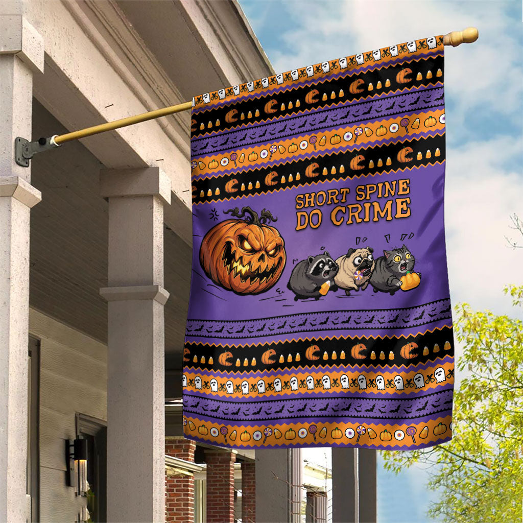 Halloween Animal Funny Garden Flag Short Spine Do Crime Spooky Pumpkin Chase