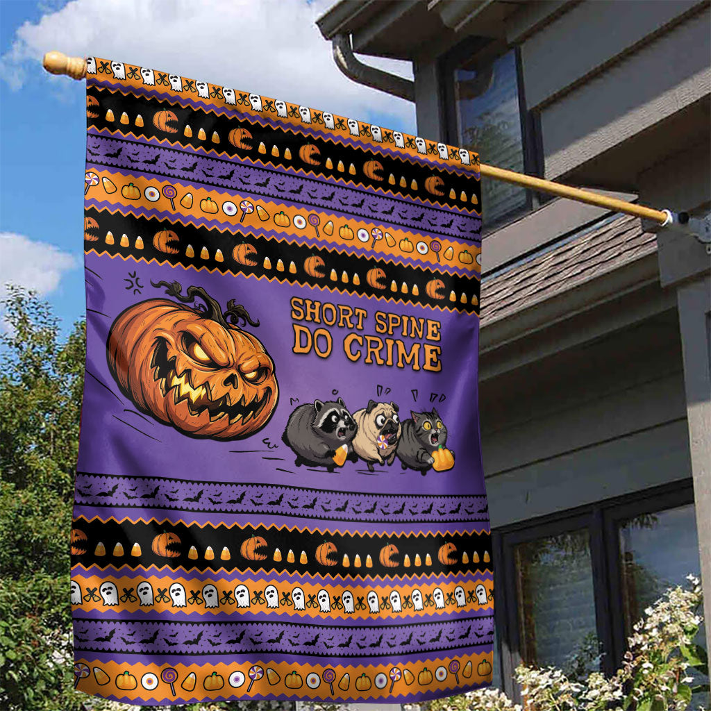 Halloween Animal Funny Garden Flag Short Spine Do Crime Spooky Pumpkin Chase