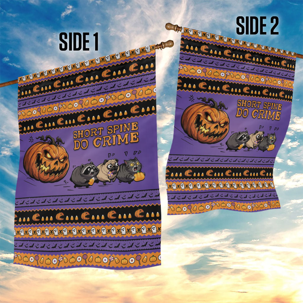 Halloween Animal Funny Garden Flag Short Spine Do Crime Spooky Pumpkin Chase
