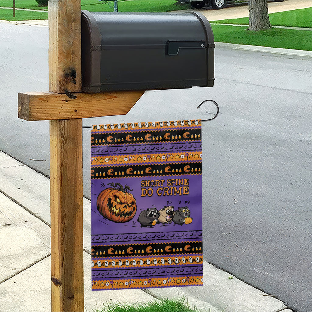 Halloween Animal Funny Garden Flag Short Spine Do Crime Spooky Pumpkin Chase