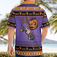 Halloween Animal Funny Hawaiian Shirt Short Spine Do Crime Spooky Pumpkin Chase