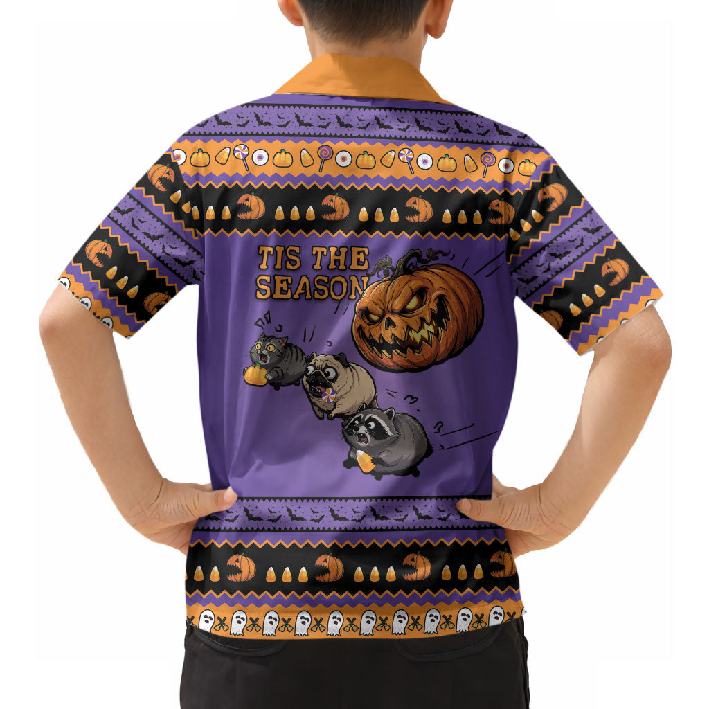 Halloween Animal Funny Hawaiian Shirt Short Spine Do Crime Spooky Pumpkin Chase