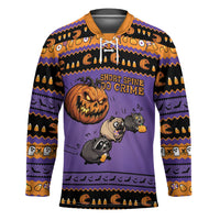 Halloween Animal Funny Hockey Jersey Short Spine Do Crime Spooky Pumpkin Chase