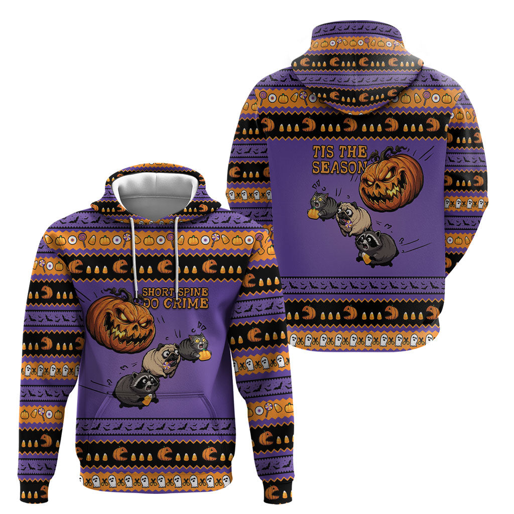Halloween Animal Funny Hoodie Short Spine Do Crime Spooky Pumpkin Chase