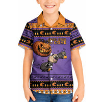 Halloween Animal Funny Kid Hawaiian Shirt Short Spine Do Crime Spooky Pumpkin Chase