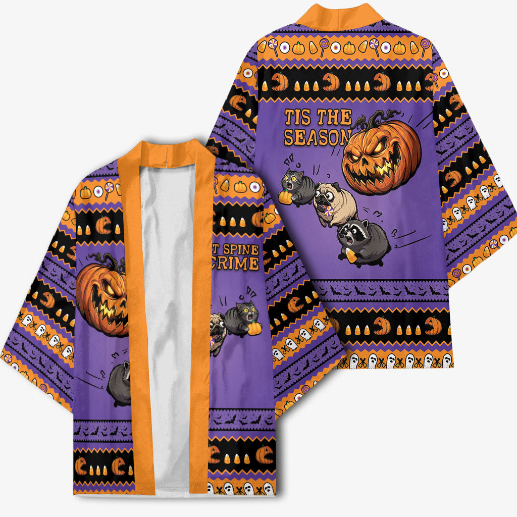 Halloween Animal Funny Kimono Short Spine Do Crime Spooky Pumpkin Chase