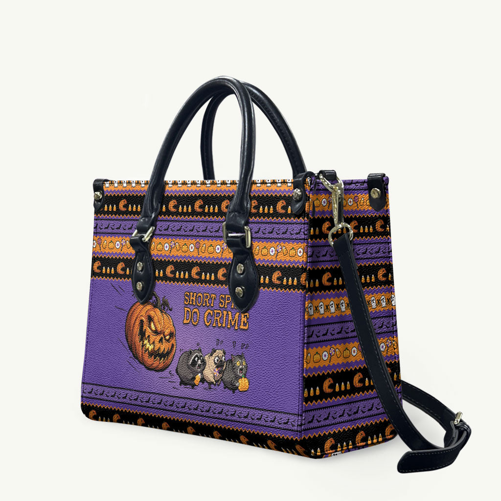 Halloween Animal Funny Leather Bag Short Spine Do Crime Spooky Pumpkin Chase