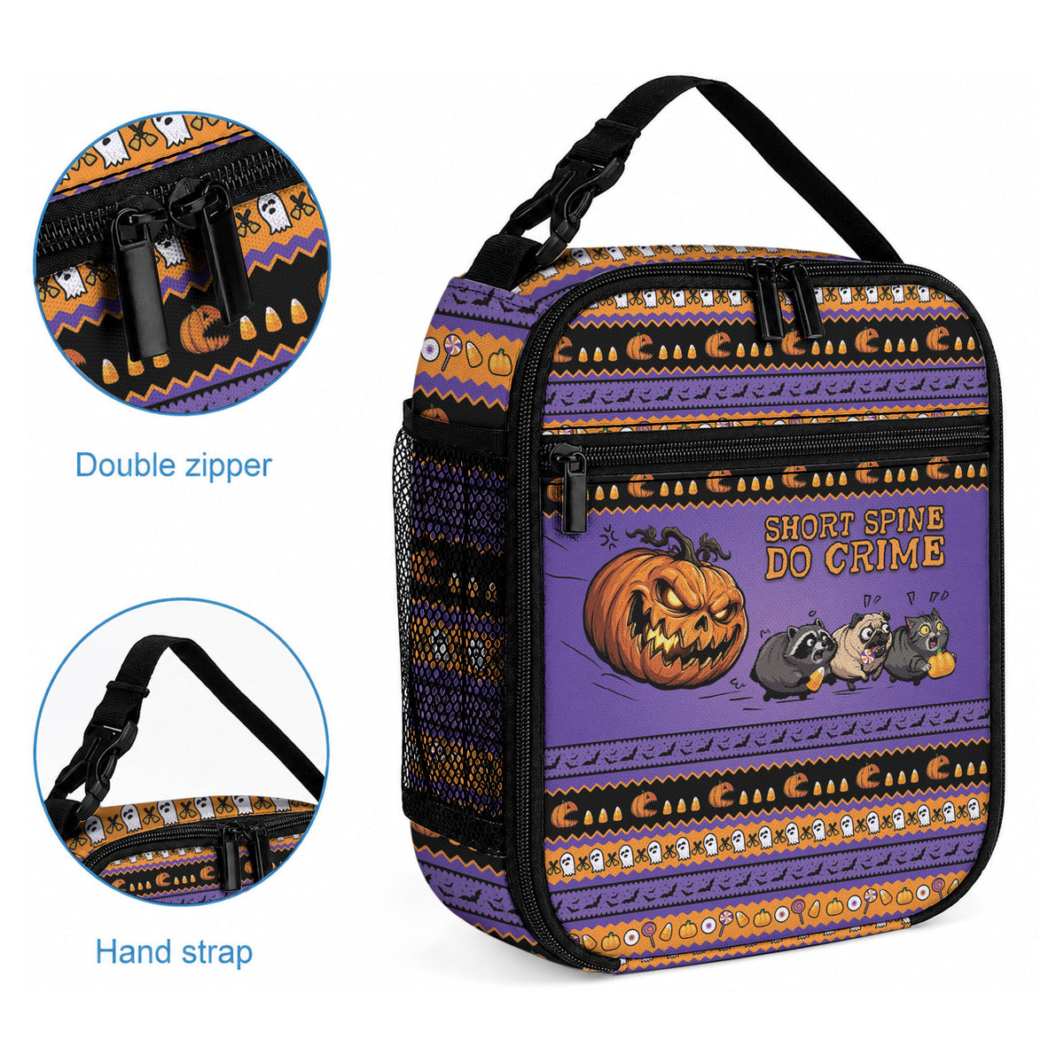 Halloween Animal Funny Lunch Bag Short Spine Do Crime Spooky Pumpkin Chase