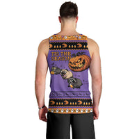 Halloween Animal Funny Men Tank Top Short Spine Do Crime Spooky Pumpkin Chase