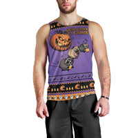 Halloween Animal Funny Men Tank Top Short Spine Do Crime Spooky Pumpkin Chase