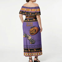 Halloween Animal Funny Off Shoulder Maxi Dress Short Spine Do Crime Spooky Pumpkin Chase
