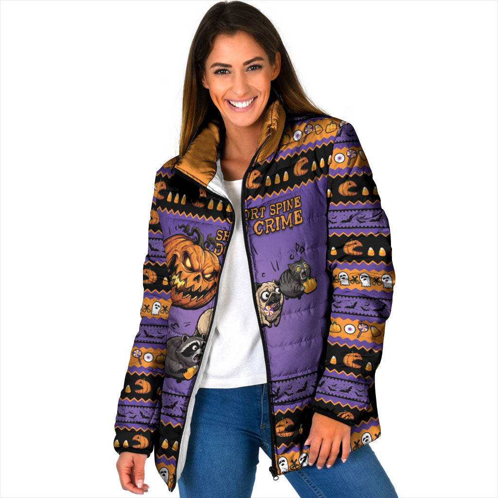 Halloween Animal Funny Padded Jacket Short Spine Do Crime Spooky Pumpkin Chase