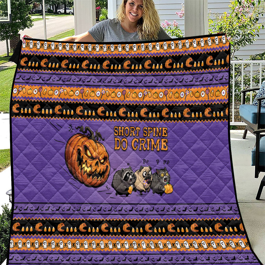 Halloween Animal Funny Quilt Short Spine Do Crime Spooky Pumpkin Chase