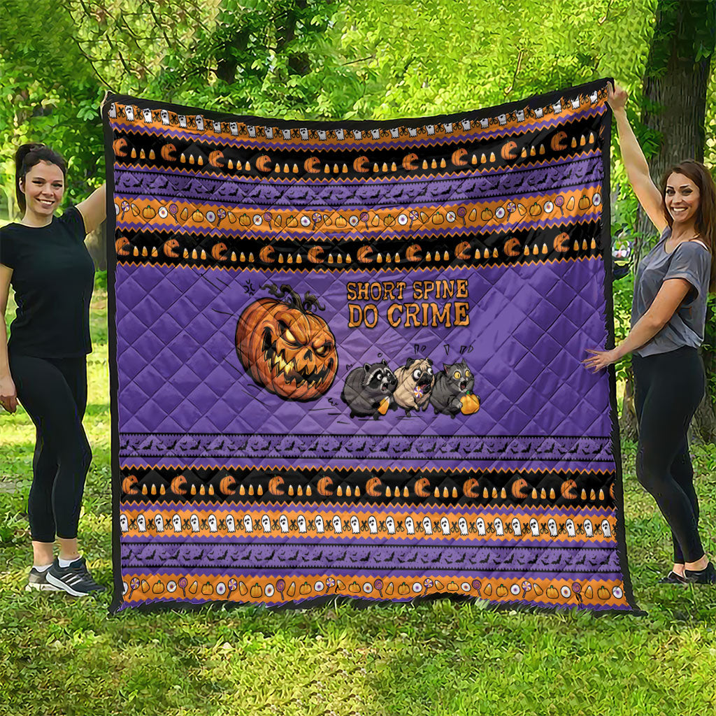 Halloween Animal Funny Quilt Short Spine Do Crime Spooky Pumpkin Chase