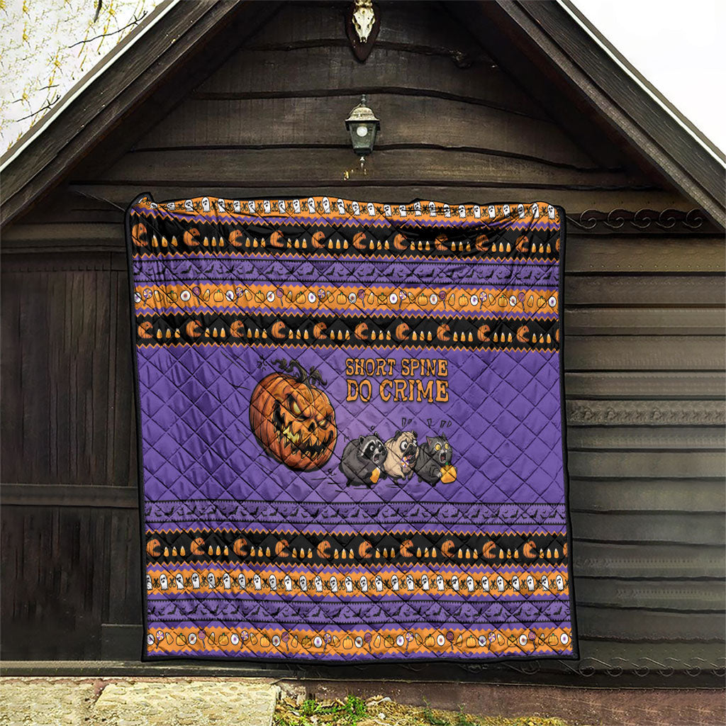 Halloween Animal Funny Quilt Short Spine Do Crime Spooky Pumpkin Chase