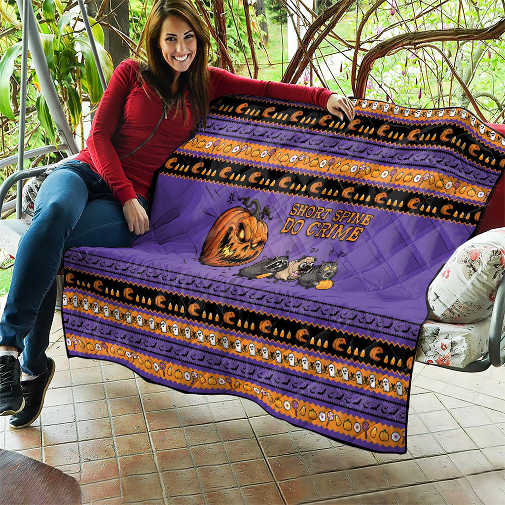 Halloween Animal Funny Quilt Short Spine Do Crime Spooky Pumpkin Chase