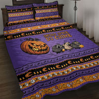 Halloween Animal Funny Quilt Bed Set Short Spine Do Crime Spooky Pumpkin Chase