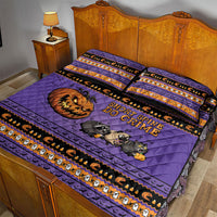 Halloween Animal Funny Quilt Bed Set Short Spine Do Crime Spooky Pumpkin Chase