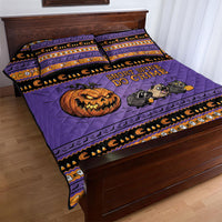 Halloween Animal Funny Quilt Bed Set Short Spine Do Crime Spooky Pumpkin Chase