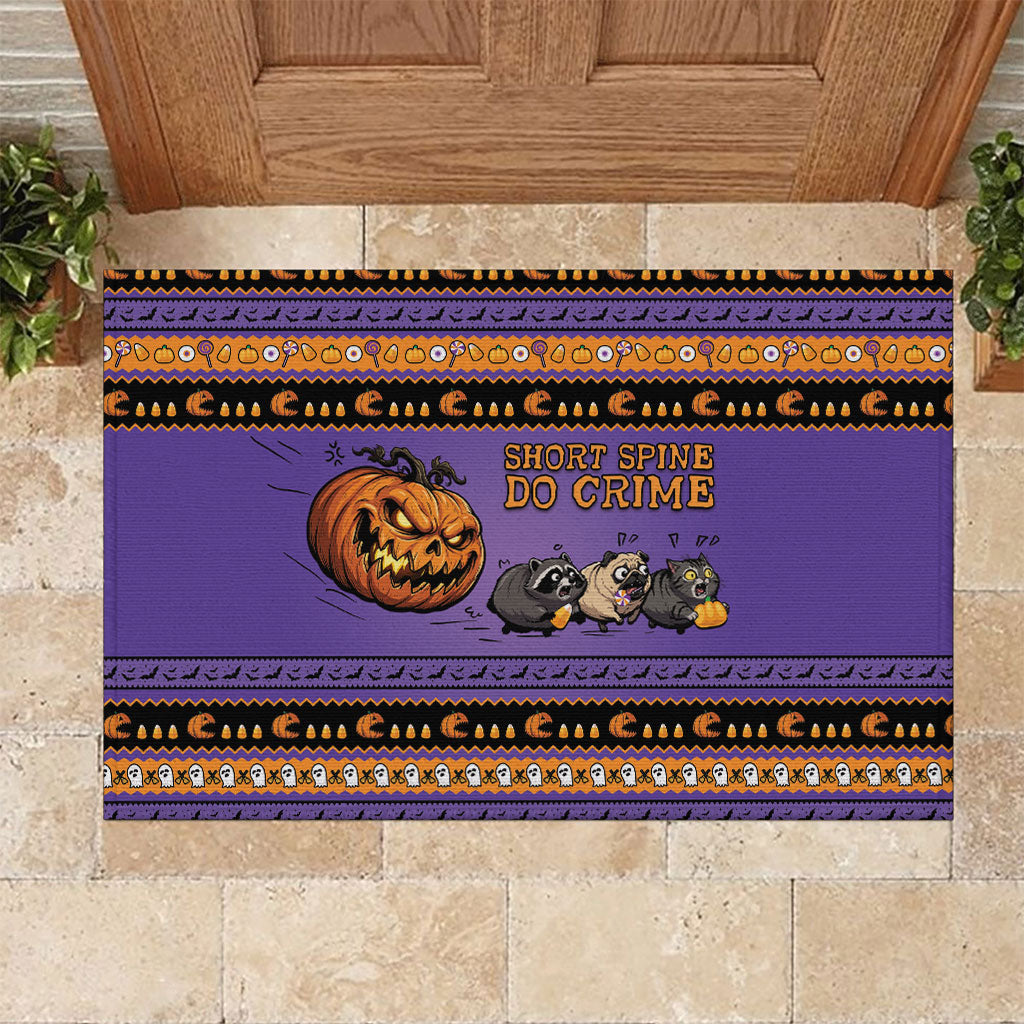 Halloween Animal Funny Rubber Doormat Short Spine Do Crime Spooky Pumpkin Chase